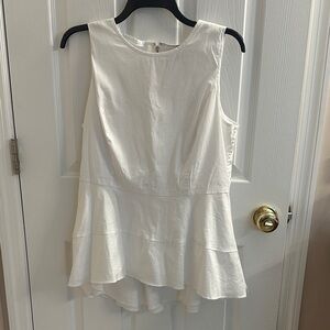 White House Black Market Ivory Sleeveless Blouse